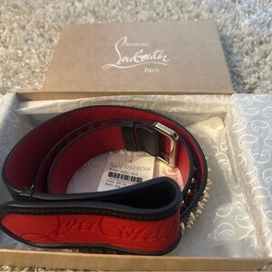 Christian Louboutin Black/Gum Metal Belt